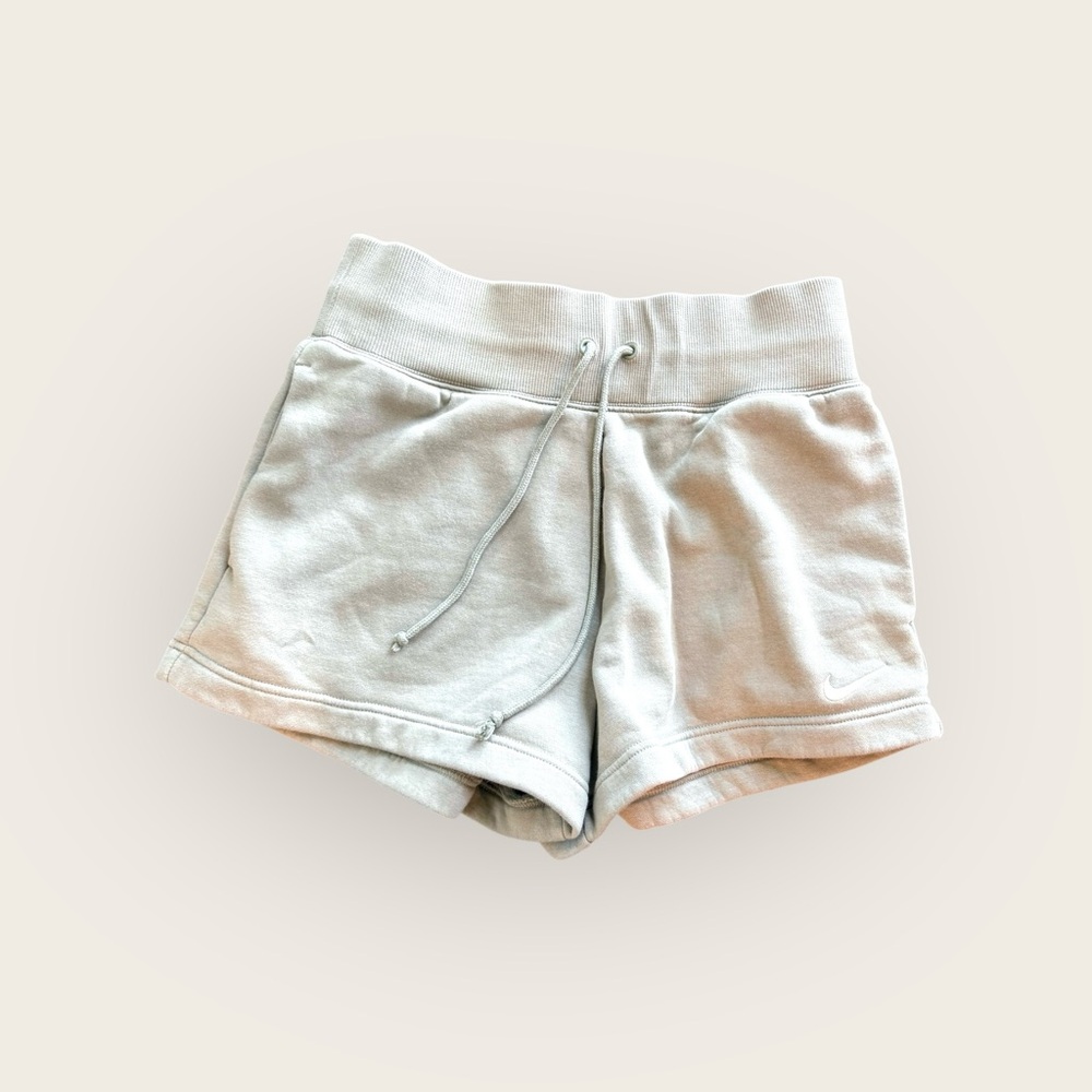 Nike Cream Athletic Shorts with Drawstring Waistband